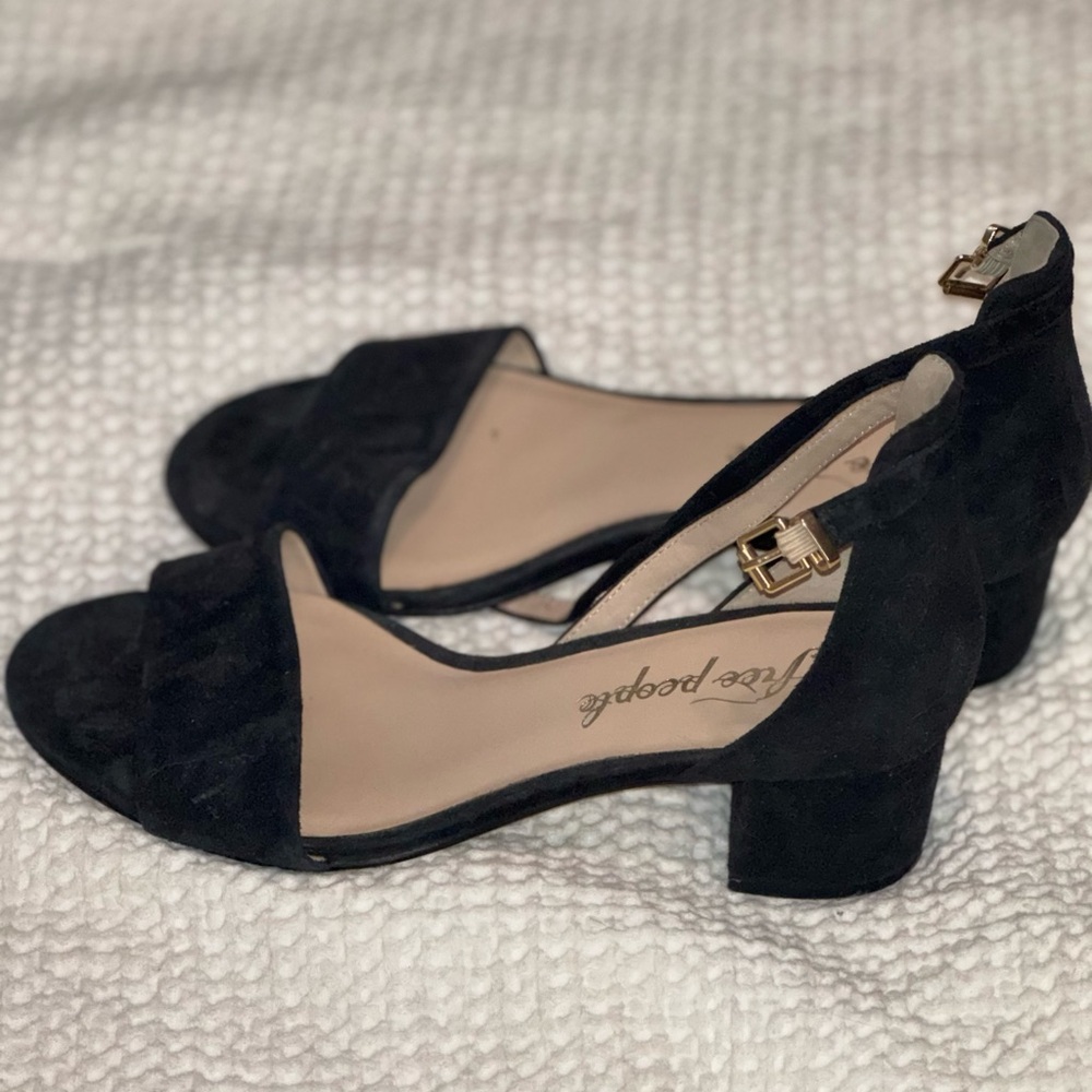 Free People Black Suede Heels